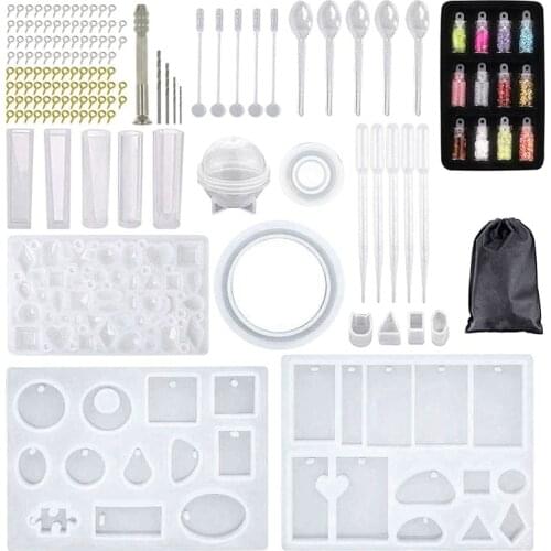 148 Pieces Resin Jewelry Making Starter Kit, Silicone Casting Mold for Beginners with Molds, Resin Kits and Tools Set