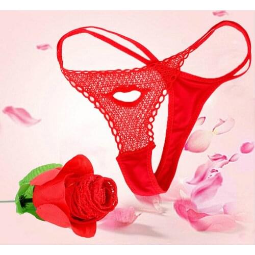 Womens Sexy Thongs Rose Shape Lace Underwear G String Ladies Underwear Randomly Send Gifts to Friends Womens Underwear