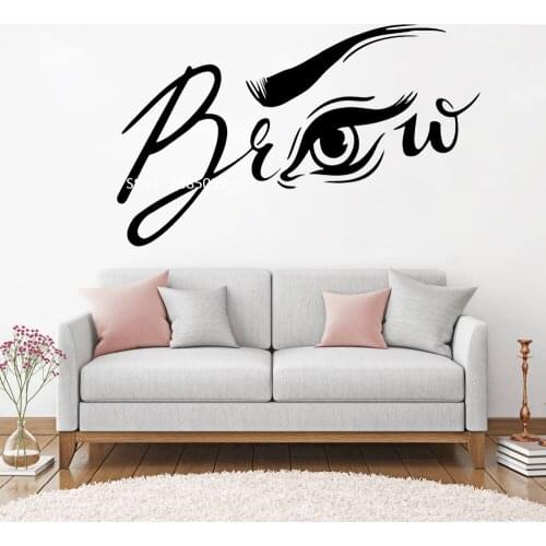 Brows Beauty Salon Sign Wall Decal Shop Window Sticker Art Decor Eyelashes Lashes Eyebrows Mural Home Decals Wall Sticker LC1090