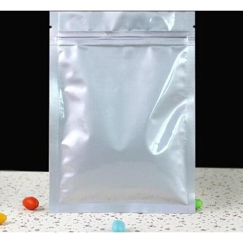 Zipper Lock Resealable Pure Aluminium Foil Plastic Retail Pack locks with zipper Storage Bags Mylar Poly Packaging Pouch 100pcs