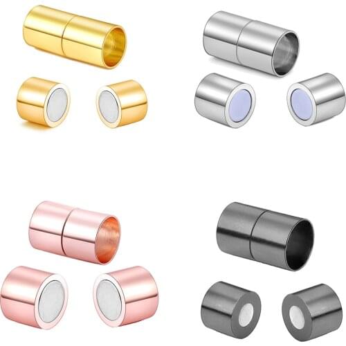 3 4 5 6 7 8 10 12 14 15mm Gold Magnetic Clasps Connectors Fit Leather Cord Link For DIY Bracelet Jewelry Findings Accessories
