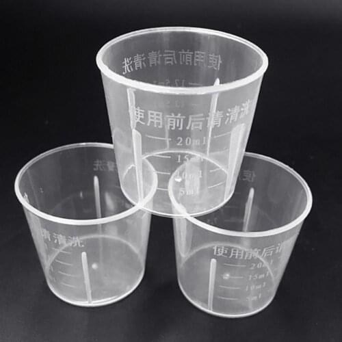 10Pcs 20ml Plastic Measuring Container Clear Easy to Clean Graduated Measuring Cup for Kitchen Supplies Accessories Products