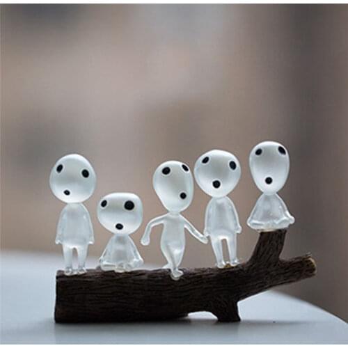 10Pcs/Set Potted Plant Luminous Doll, Creative Resin Action Figure Mini Tree Elves Dolls Model Glow in Dark Bonsai Ornament Toys