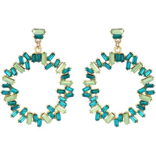 2020 New Type Trendy Round Earrings Top Quality Round Crystal Earring Wedding Fashion Jewelry Wholesale