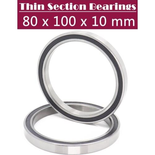 6816 2RS ABEC-1 (2PCS) 80x100x10MM Metric Thin Section Bearings 61816 RS 6816RS