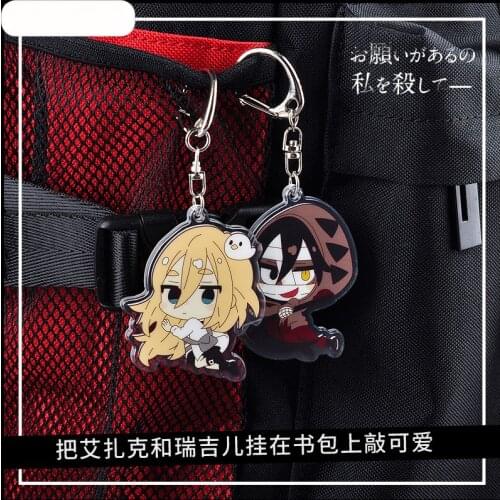 Angel of Death Zack & Rachel Acrylic Pendant Single Side Printing Cute Game Anime KeyChain DustPlug 6 Characters