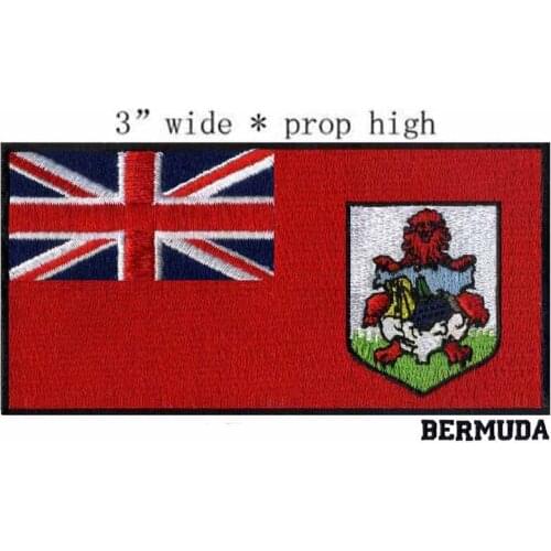 Bermuda Flag 3" wide embroidery patch for iron/scout/bolsas