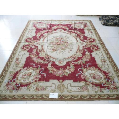 Free shipping 12'x18' needlepoint carpets high quality, hand knotted handmade rugs for home decoration