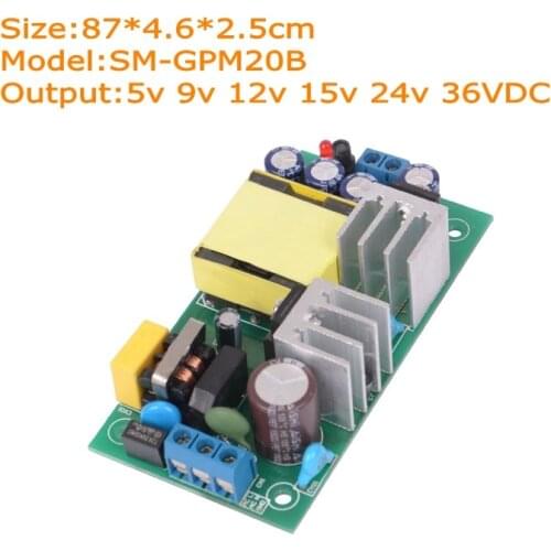 AC-DC 220V To 5V 9V 12V 15V 24V 36V 0.6-3A 20W Power supply Isolated switch power supply module board supply GPM20B x6754