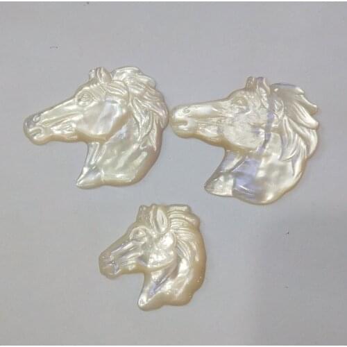 1Pcs Horse-head Shape Shell Loose Beads Charms For DIY Necklace Bracelet Anklet Furniture Accessories Sewing Craft Jewelry