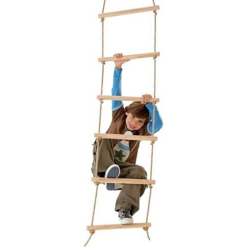 Children Fun Wooden Stepper Rope Climbing Ladder Folding Educational Developer Girl Boy Kids Garden Camping Action Toy Models
