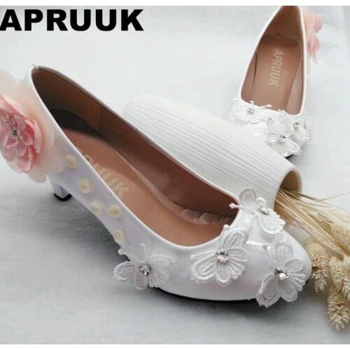 Med heel flower butterfly elegant wedding shoes bride handmade pink low high heel AVAILABLE bridal shoes on sales in stock