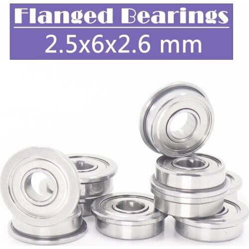 F682X ZZ Bearing 10Pcs 2.5*6*2.6 mm Flanged Deep Groove Ball Bearings F682XZZ F 682X Z ZZ