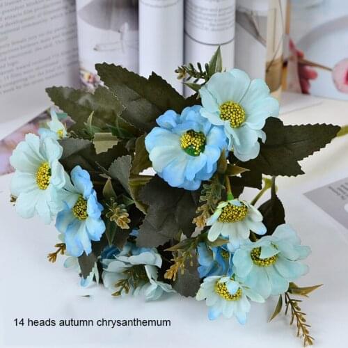 5 pcs/lot Simulation autumn chrysanthemum small cherry blossom silk flower decorations for home garden decoration fake flowers