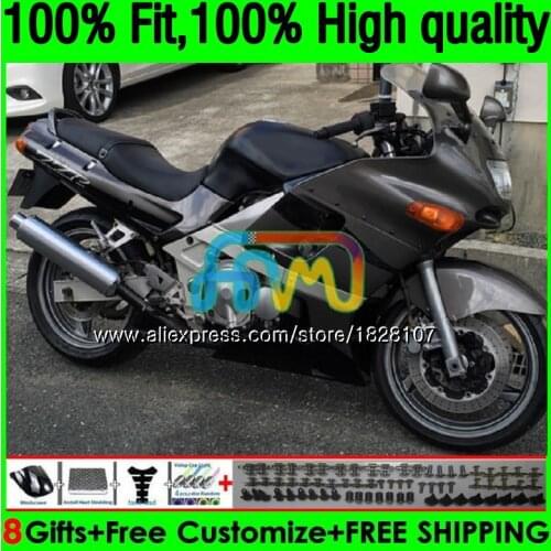 Injection For KAWASAKI ZZR-400 ZZR400 93 95 96 97 98 99 154BS.12 ZZR Grey black 400 1993 1994 1995 1996 1997 1998 1999 Fairing