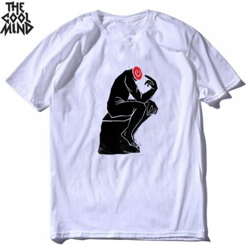 COOLMIND 100% cotton streetwear cool funnymen T shirt casual loose short sleeve men t-shirt o-neck tshirt men tee shirts tops