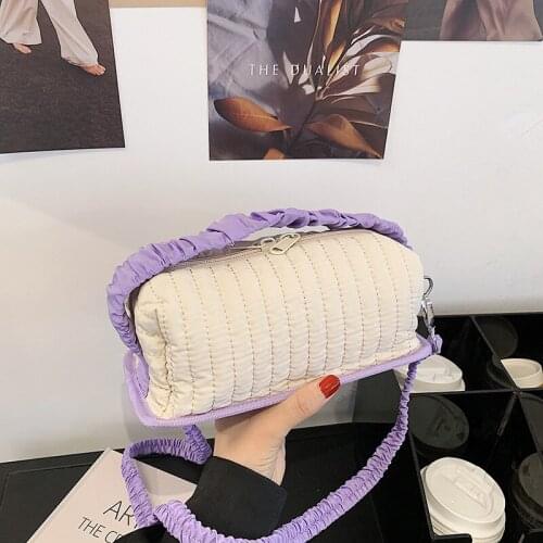 Summer Fold Embroidery Small Square Bag 2021 New Shoulder Bag