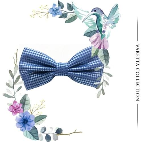 Varetta Men Bow Tie Satin Shiny Fabric Men Bow Tie Colorful Bow Tie Patterned Bow Tie Patterned Blue Bow Tie blue Color Bow Tie