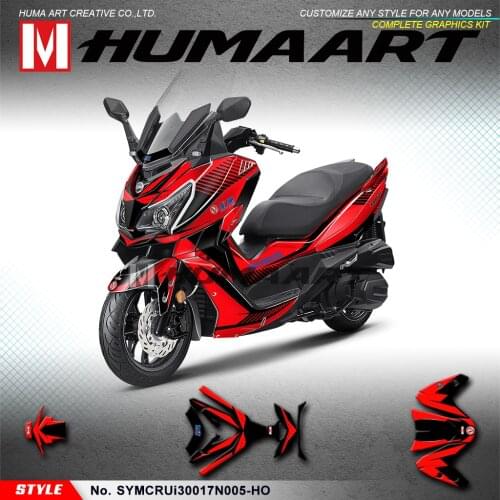 HUMAART Custom Sticker Motorbike Graphics for SYM Cruisym 300 2017 2018 2019 2020,Red