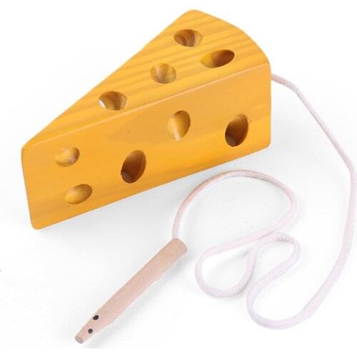 New Wooden Rope Puzzle for Children Kids Early Educational Game Toy