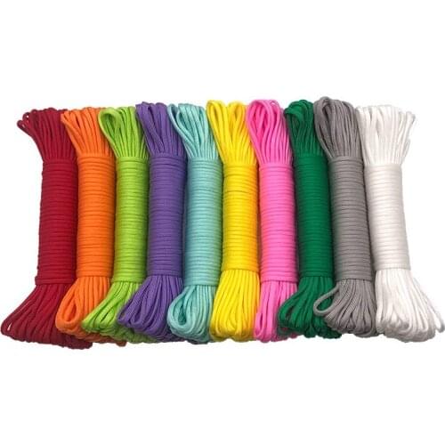 4 Size Dia.4mm 7 stand Cores Paracord for Survival Parachute Cord Lanyard Camping Climbing Camping Rope Hiking Clothesline