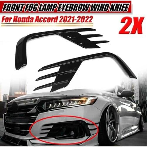 Headlight Fog Lights Eyebrow Wind Knife Sticker for Honda Accord 2021-2022 Front Fog Lamp Eye Lid Eyebrow Cover Trim