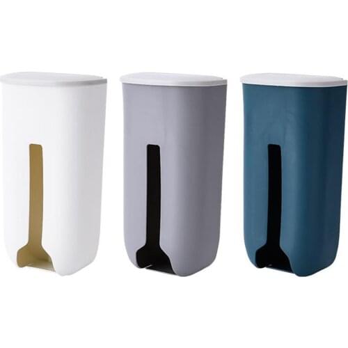 Plastic Garbag Bag Holder Stand Rubbish Trash Bag Basket Wall Mounted Hanging Storage Box Organizer Rack Kitchen Supplies