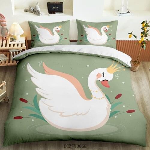 Ballet dancer Duvet Cover pillowcase Swan Bedding Set Home Textiles King Queen size 2/3pcs For Girls Kid children