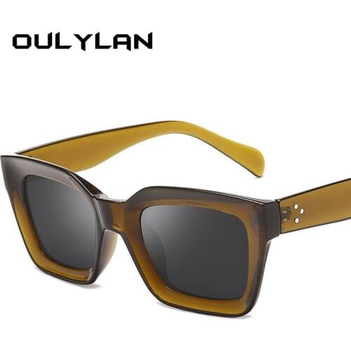 Oulylan Cat Eye Sunglasses Women Luxury Brand Rectangle Sun Glasses Men Retro Colorful Transparent Sunglass UV400 Ladies Eyewear