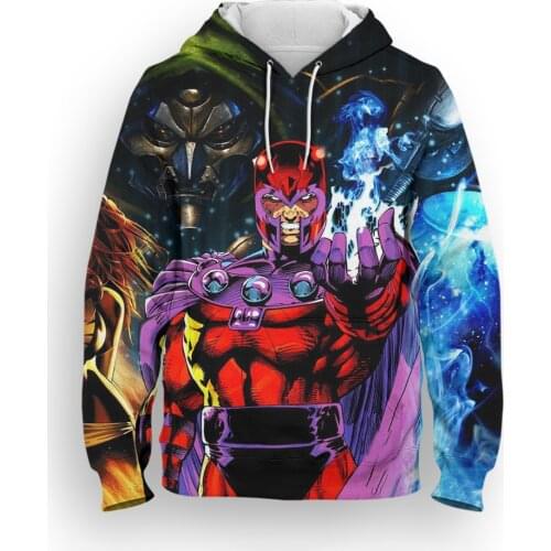 Magneto Marvel 3D Print Womens Hoodies Casual Spring Autumn Mens Sweatshirts Long Sleeve Streetwear Cool Children Clothing