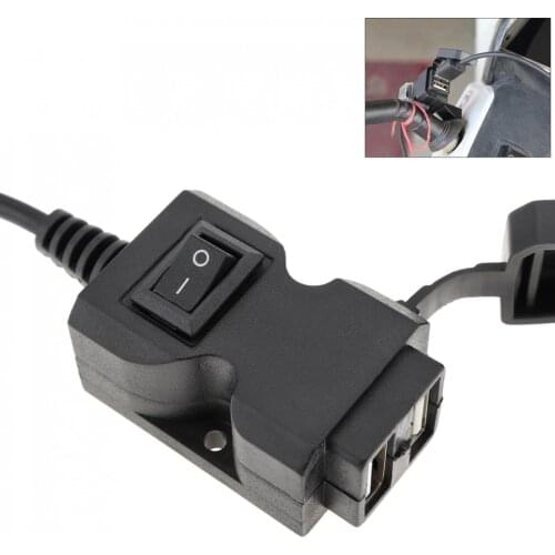 Dual USB Port 12V Waterproof Motorbike Motorcycle Handlebar Charger 5V 1A 2.1A Adapter Power Supply Socket for Mobile Phone