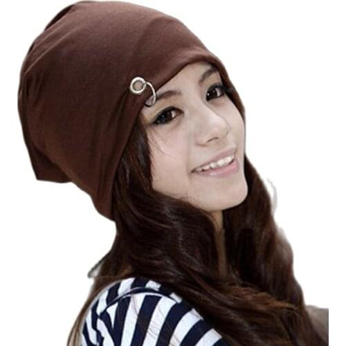 Winter Skullies Fashion Beanies Pure Color Hats For Women Knitted Caps Warm Mens Hat Circle Button Multicolor Wholesale