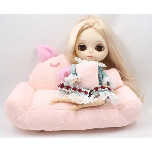 1/6 dolls sofa Dollhouse Furniture toy kawaii soft miniature sofa house play toys for girls children