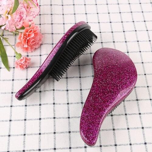 1pc Makeup Magic Anti-static Hair Brush Comb Styling Tools Shower Electroplate Massage Comb for salon women girls Hair Combs