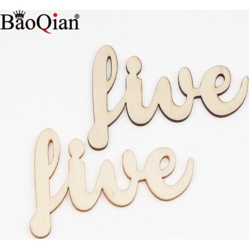 10Pcs 55x75mm Valentines Day Rustic Wooden Love Letters Wood Craft Scrapbooking Diy Wedding Anniversary Table Decoration