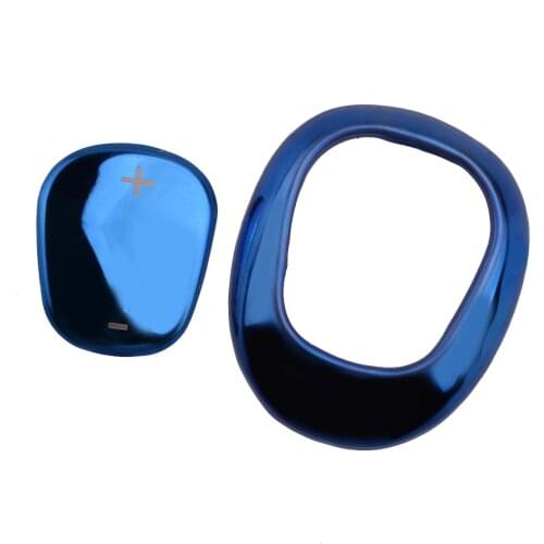 2Pcs Car Blue Titanium Gear Shift Knob Cover Trim Stainless Steel Fit for Chevrolet Malibu 2016 2017 2018 2019 2020