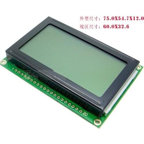 20PIN LCD12864J Screen KS0108B Controller 5V White Backlight Parallel Interface