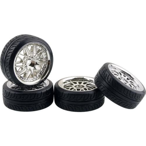 4pcs 1/10 Drift Car Tires 26*64MM Plastic Wheel Rim Hard Tyre for HSP Tamiya HPI Kyosho 94123 D3 D4 CS TT01 TT02 XIS 6014