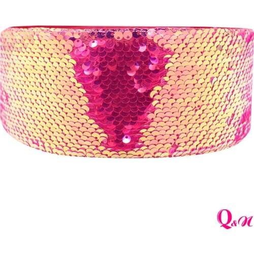 2Y 5Y 3" 75mm Solid Sequin Ribbon Fashion Textile DIY Hairbows Accessories Apparel Sewing Fabric Home Textile Sequin Ribbon