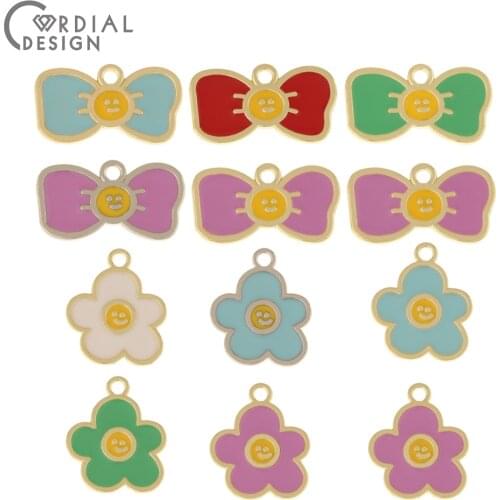 Cordial Design 100Pcs Jewelry Accessorie/Flower Shape/Paint Effect/Jewelry Findings & Components/Pendants/Multi designs