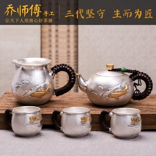 Joe teacher manual Japanese silver pot of sterling silver 999 kettle teapot set fair silver cup cup silver tea set