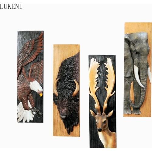 EUROPEAN ANIMAL WALL HANGING DECORATION SIMULATION DEER HEAD MURAL CREATIVE LIVING ROOM BAR RETRO WALL THREE-DIMENSIONAL PENDANT