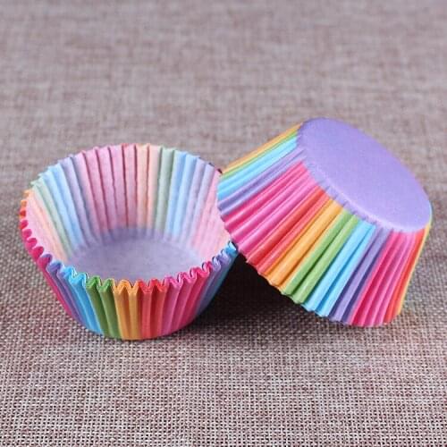 Rainbow color 100 pcs cupcake liner baking cup cupcake paper muffin cases Cake box Cup tray cake mold decorating tools