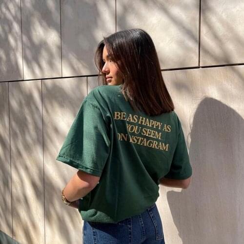 Gold Letters T shirt Women Men Cotton Vintage Forest green tshirt festival clothing ladies tops Hip Hop streetwear T-Shirt
