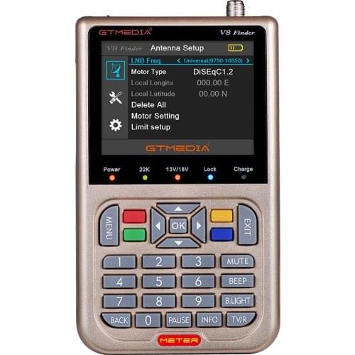 GTMEDIA V8 Finder Meter (DVB-S/S2/S2X) satellite finder meter 3.5 Inch Full HD (H.264) LCD Digital satellite finder meter