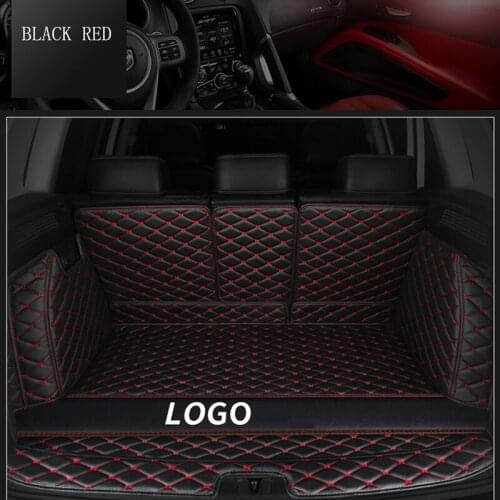 Full Coverage LOGO Car Trunk Mats for NISSAN Qashqai Juke X-Trail Armada Altima Cube Dualis Tiida Bluebird Rogue Car Accessories