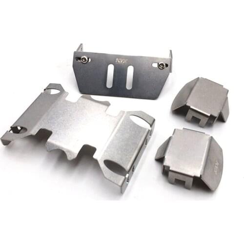 KYX Racing Stainless Steel Frame Protector & Skid Plate Chassis Guard & Axle Protective Plate for RC Crawler Car Axial SCX10 II
