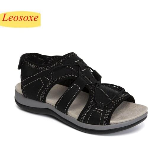 Summer Woman Sandals New Fashion Pure Color Casual Women Sandals Low Cut Round Toe Flat Beach Shoes Footwear for Women Big 44