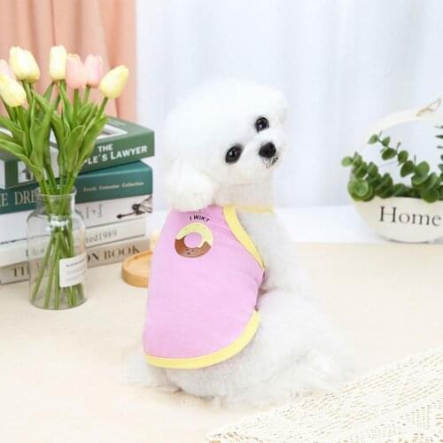Dog Tops Donut Print Breathable Sleeveless Puppy Sling Vest for Summer