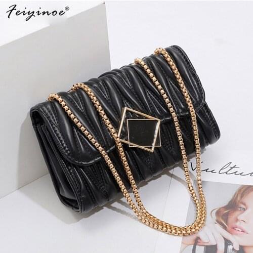 Small Sweet Wind Chain Single Shoulder Bag Women Messenger Bag Retro Pouch Bag The New 2021 Contracted Han Edition Leisure PU